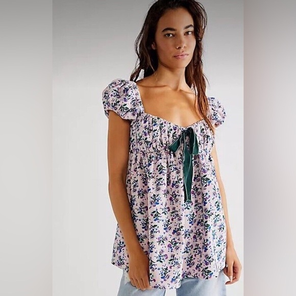 Free People Dresses & Skirts - NEW Free People Gaia Floral Printed Cord Tunic Babydoll Dress